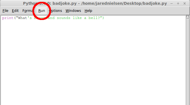 Running a Python program in IDLE